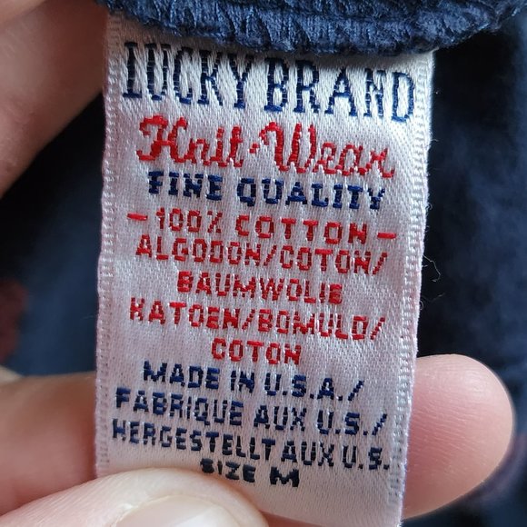 Lucky Brand Scoop Neck "Lucky 13" Long Sleeve Graphic T-Shirt Size Medium - Picture 10 of 16